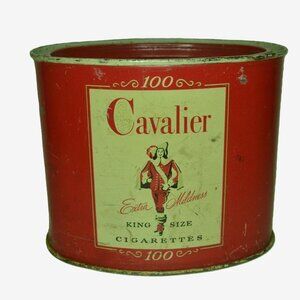 Cavalier 100's Cigarette Tin Vintage RJ Reynolds North Carolina Collectible